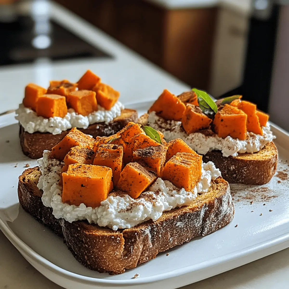 Cozy Spiced Sweet Potato Cottage Cheese Toast for Breakfast Bliss