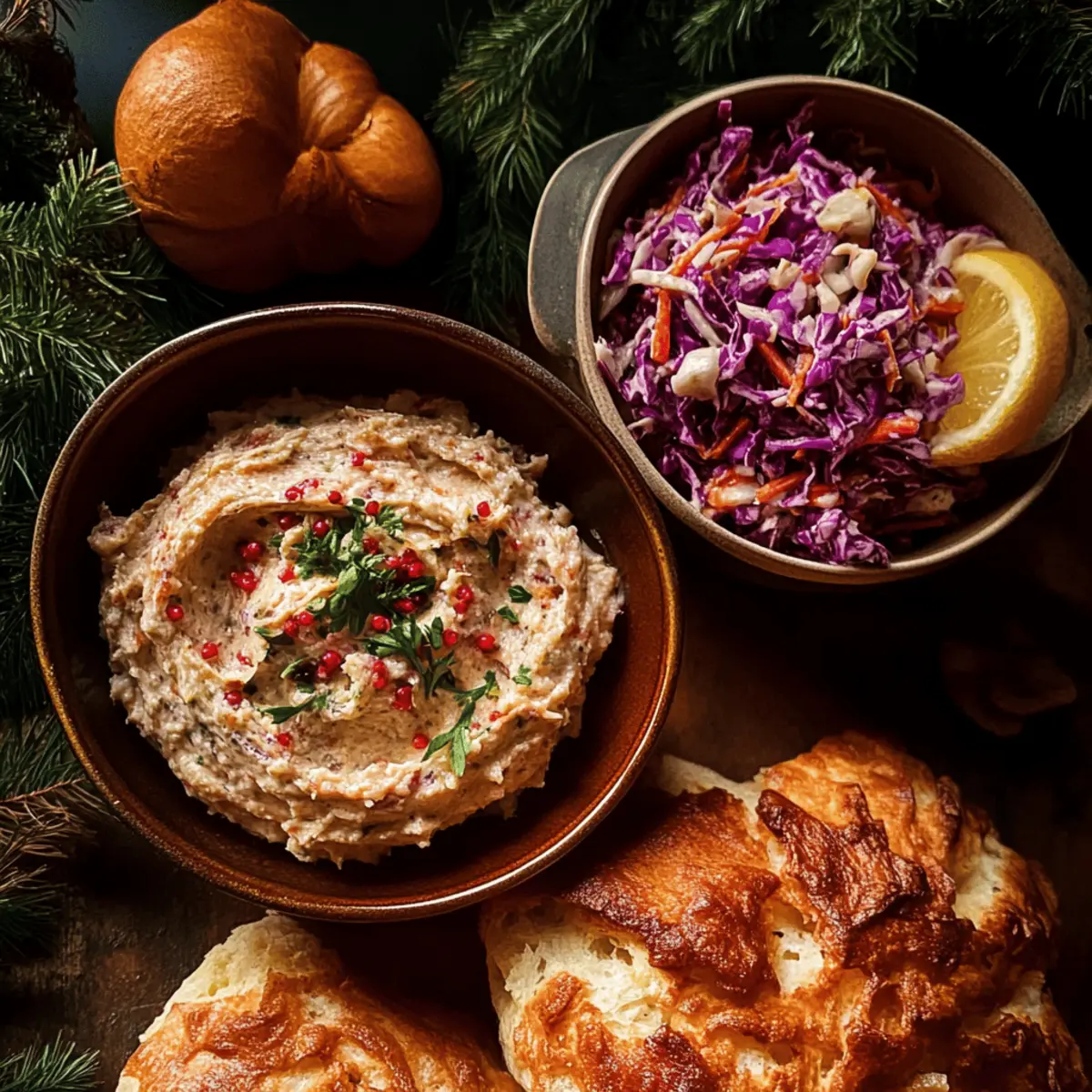 Savory Smoked Trout Pâté & Crunchy Red Cabbage Slaw Delight