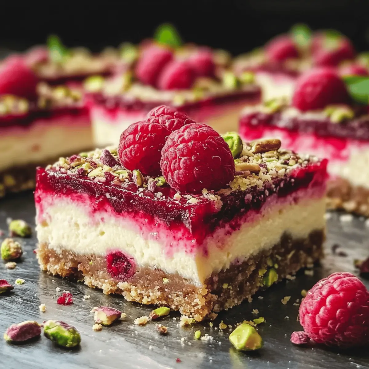 Raspberry Pistachio Cheesecake Bars That Wow Every Time
