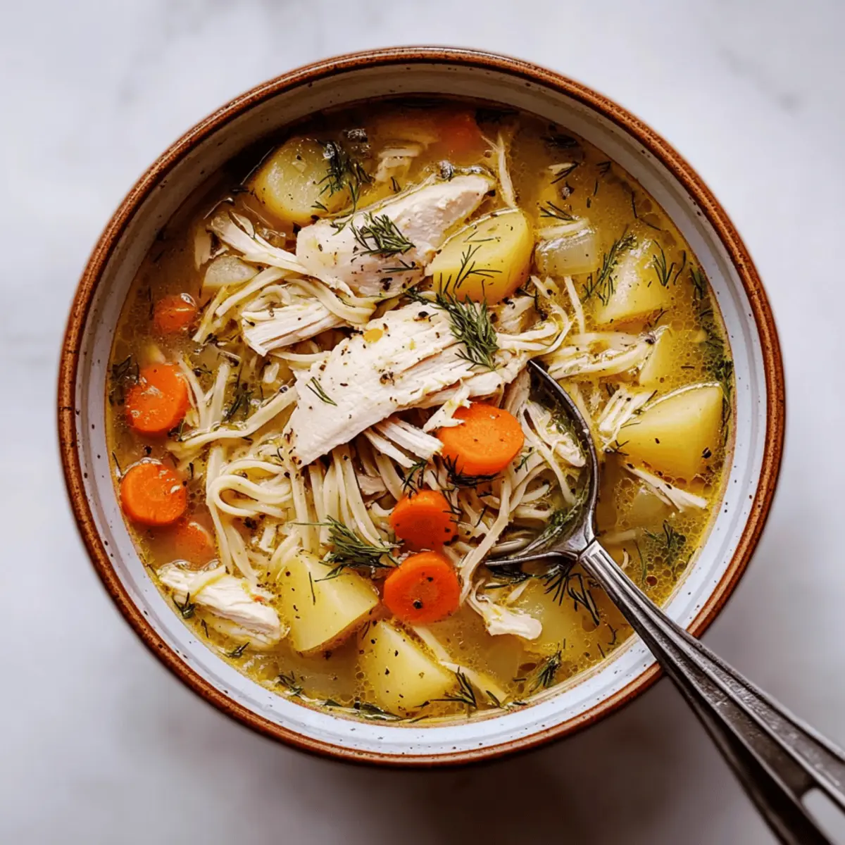 Hearty Chicken Noodle Soup with Potatoes for Cozy Nights