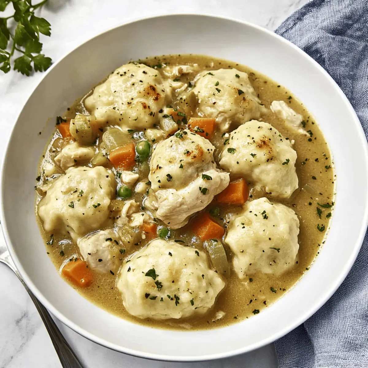 Comforting Chicken and Dumplings with Fluffy Homemade Biscuits
