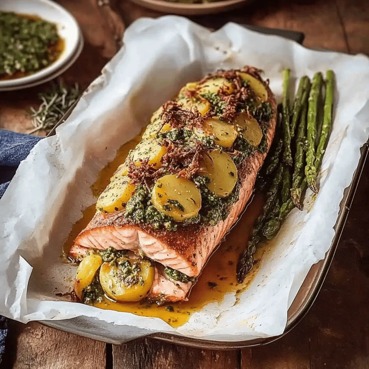 Stuffed Roasted Salmon with Wild Garlic: A Flavorful Delight