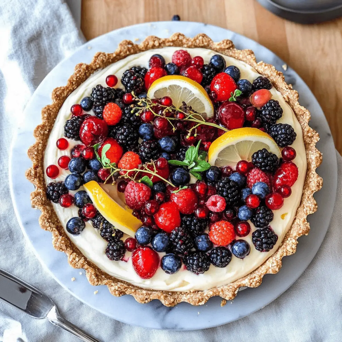 Delicious Vegan Berry Tart with Creamy Lemon Filling