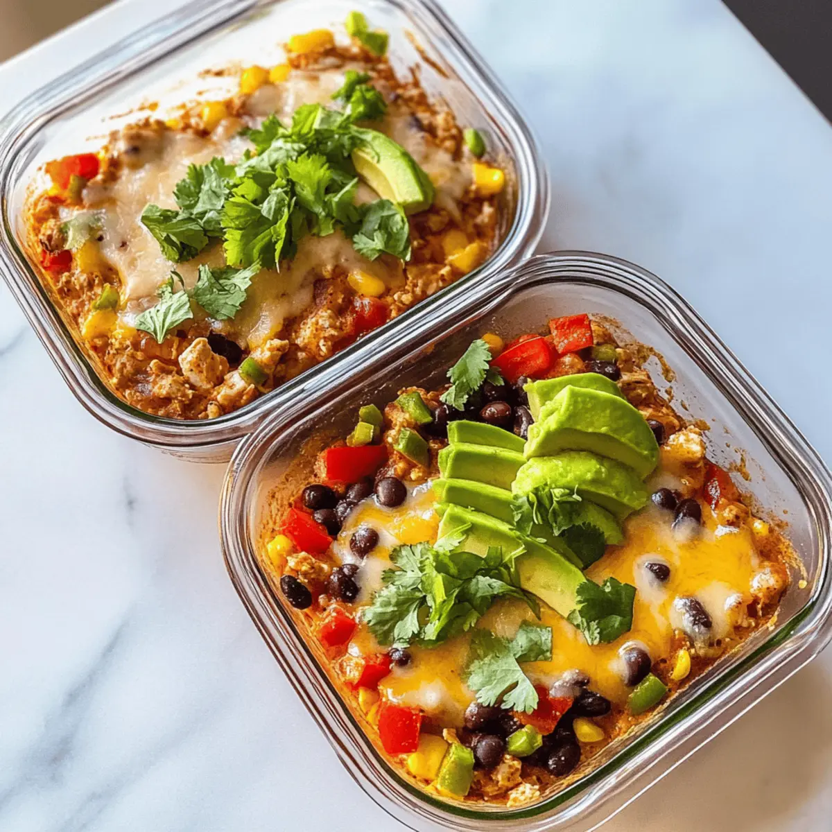 Savor High-Protein Chicken Cottage Cheese Enchilada Bowls