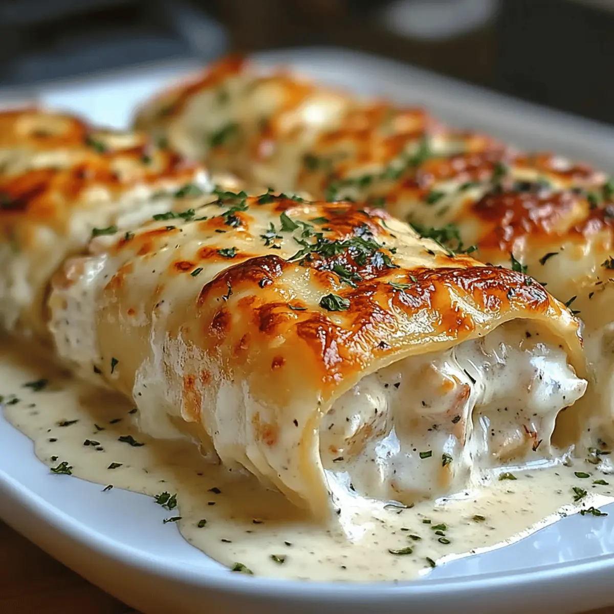 Chicken Alfredo Lasagna Rolls jzprcz