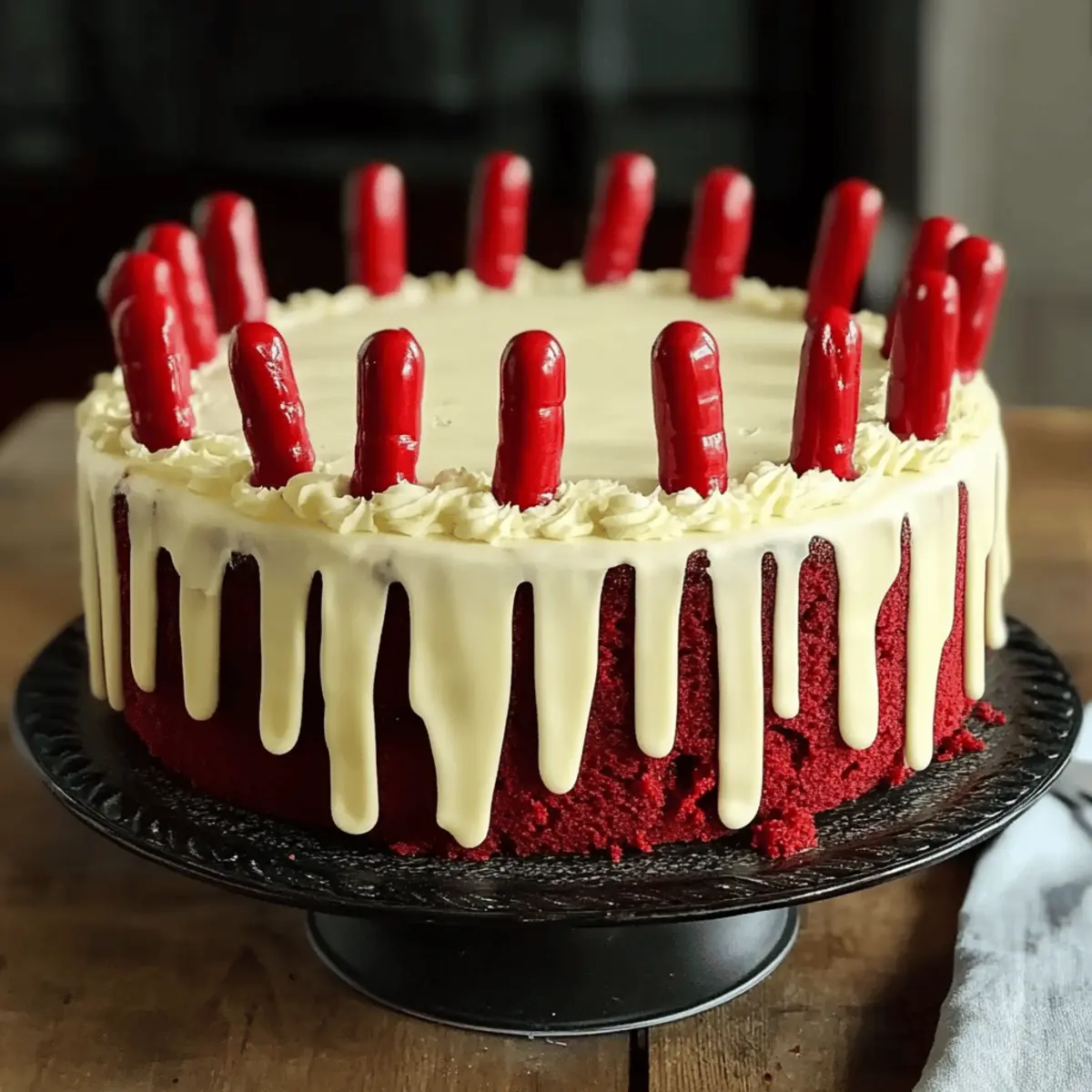 Freaky finger red velvet cake zr4k1p