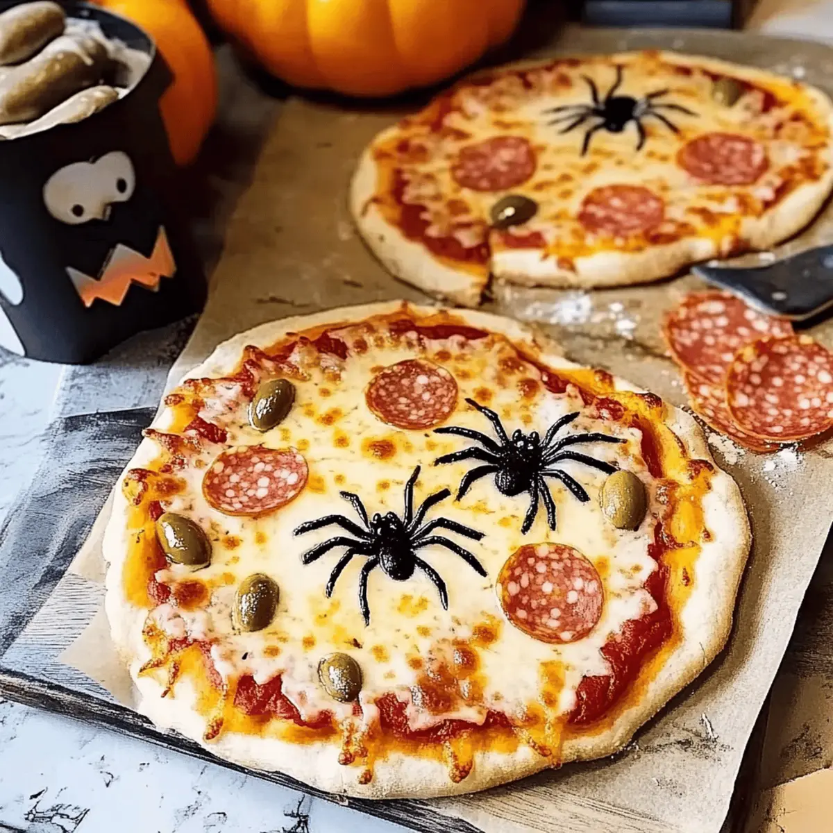 Halloween spider pizzas vzettq