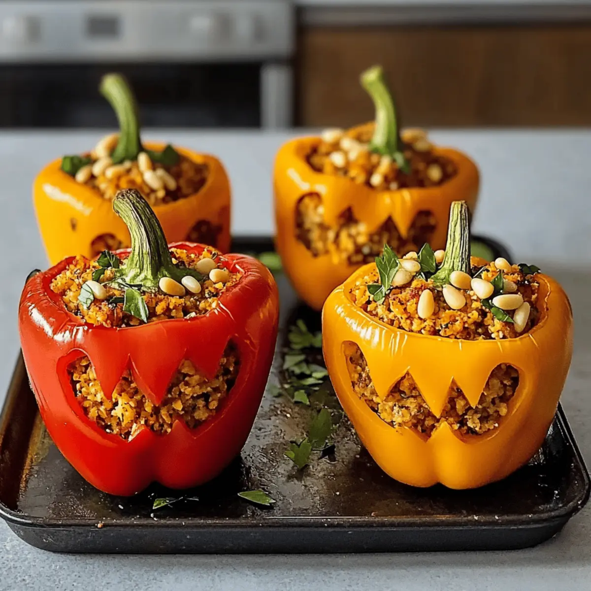 Healthy Halloween stuffed peppers gyhkbp