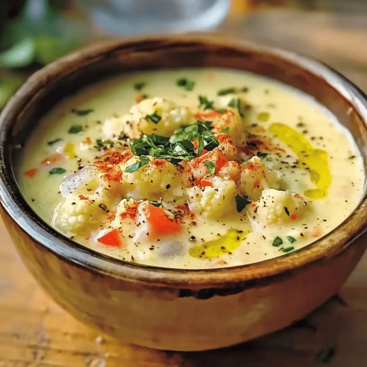 Mediterranean Style Cauliflower Soup geqw36