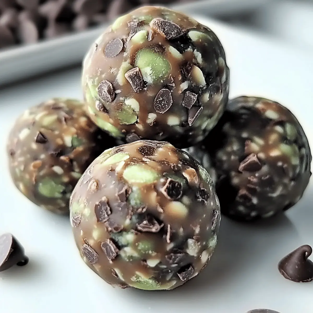 Mint Chocolate Chip Protein Balls pvtklc