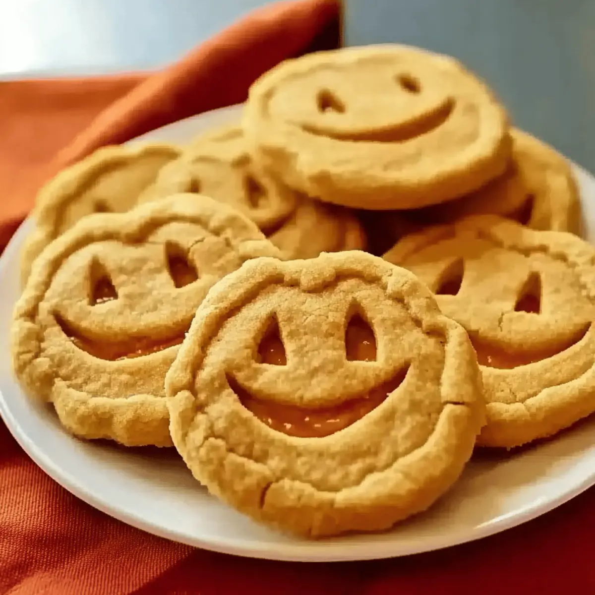 Orange pumpkin face cookies dlmur8
