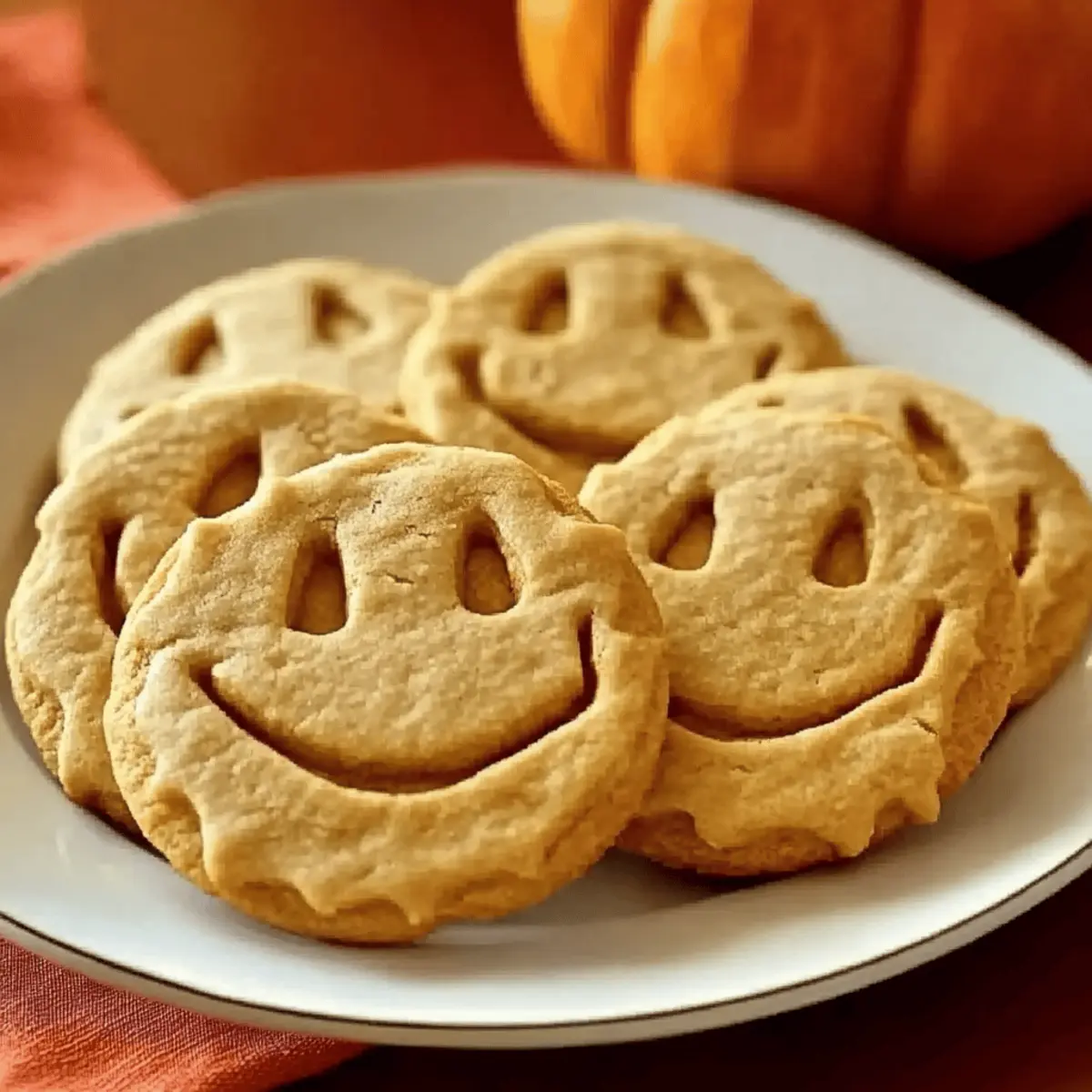 Orange pumpkin face cookies dr7kb9