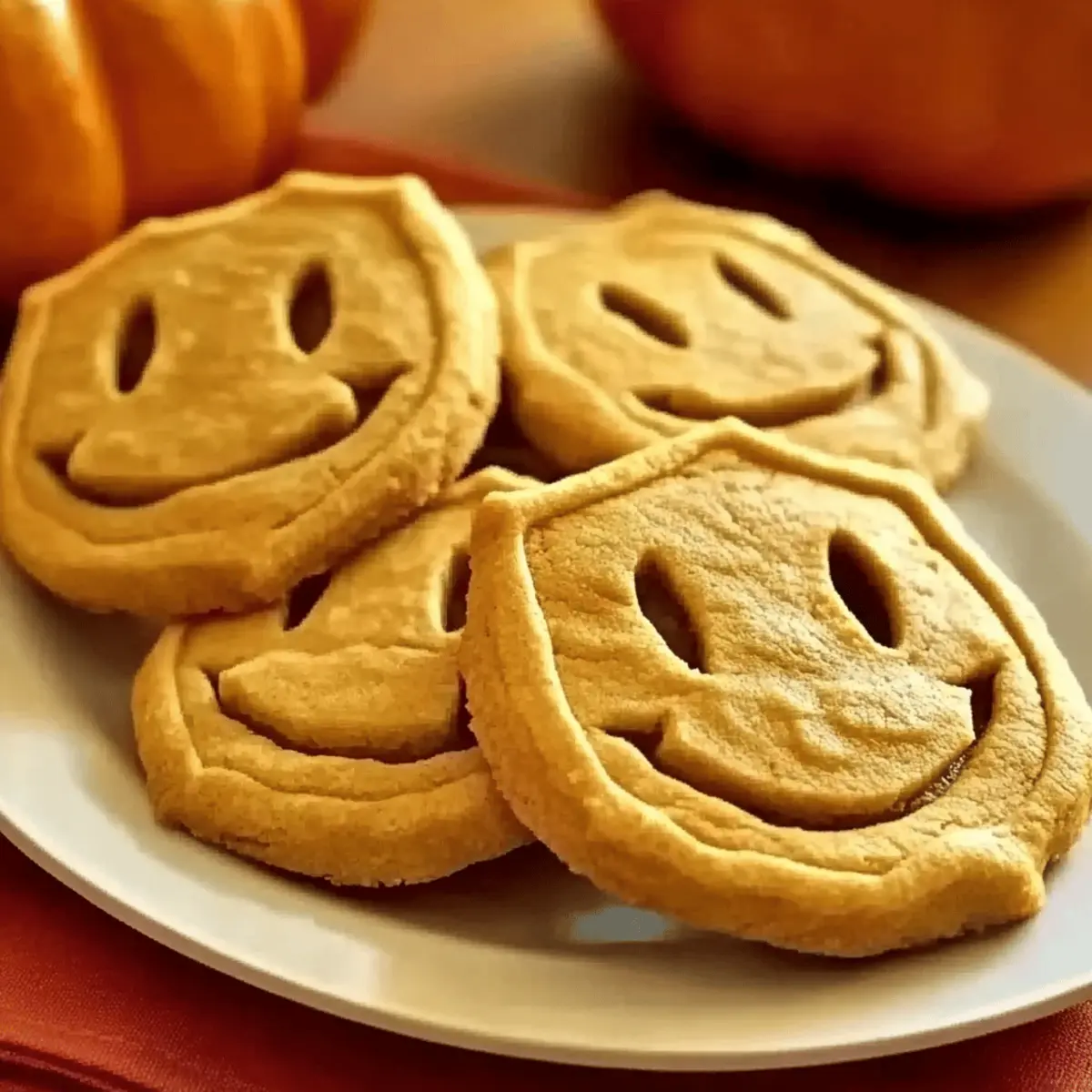 Orange pumpkin face cookies kjsikj