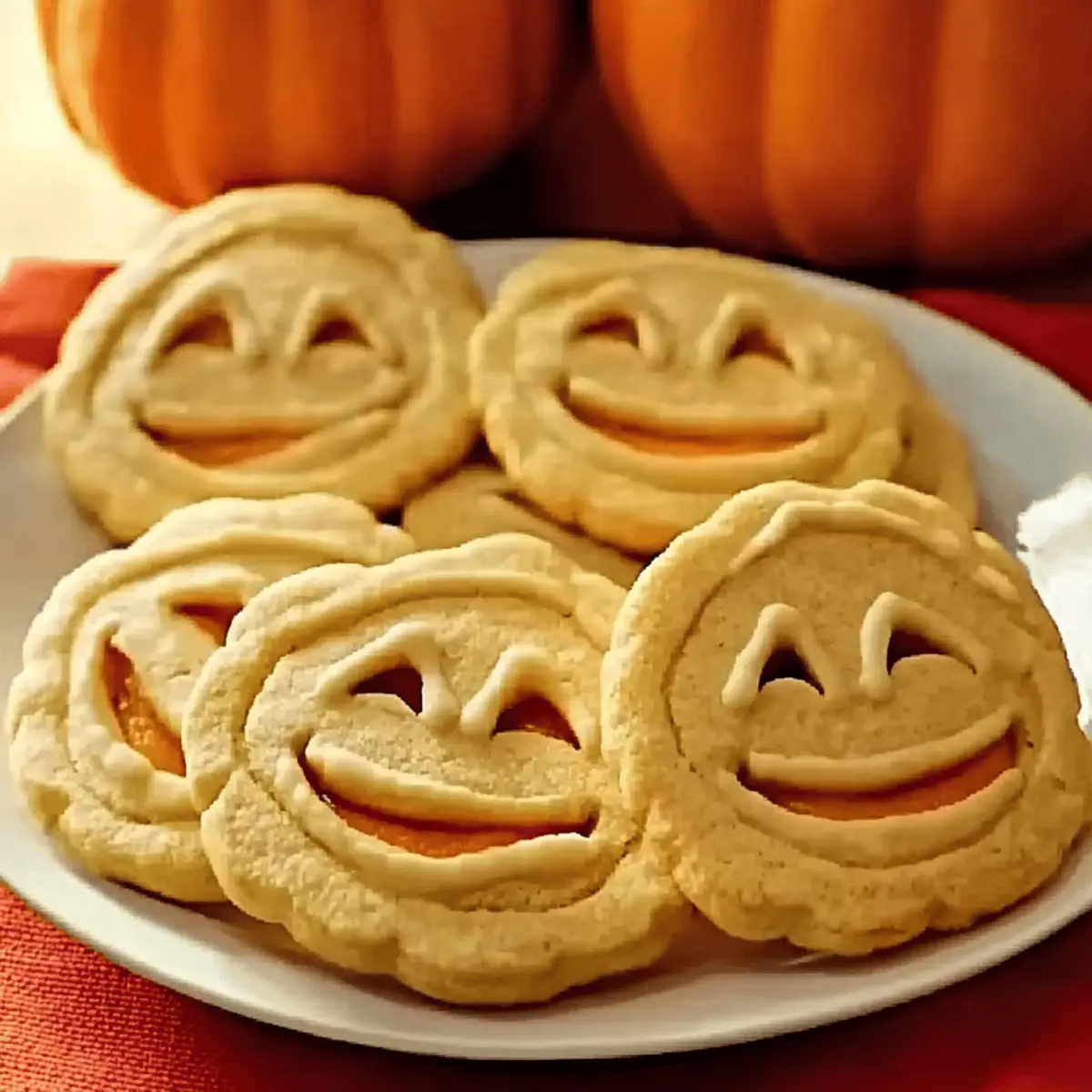 Delightful Orange Pumpkin Face Cookies for Halloween Fun