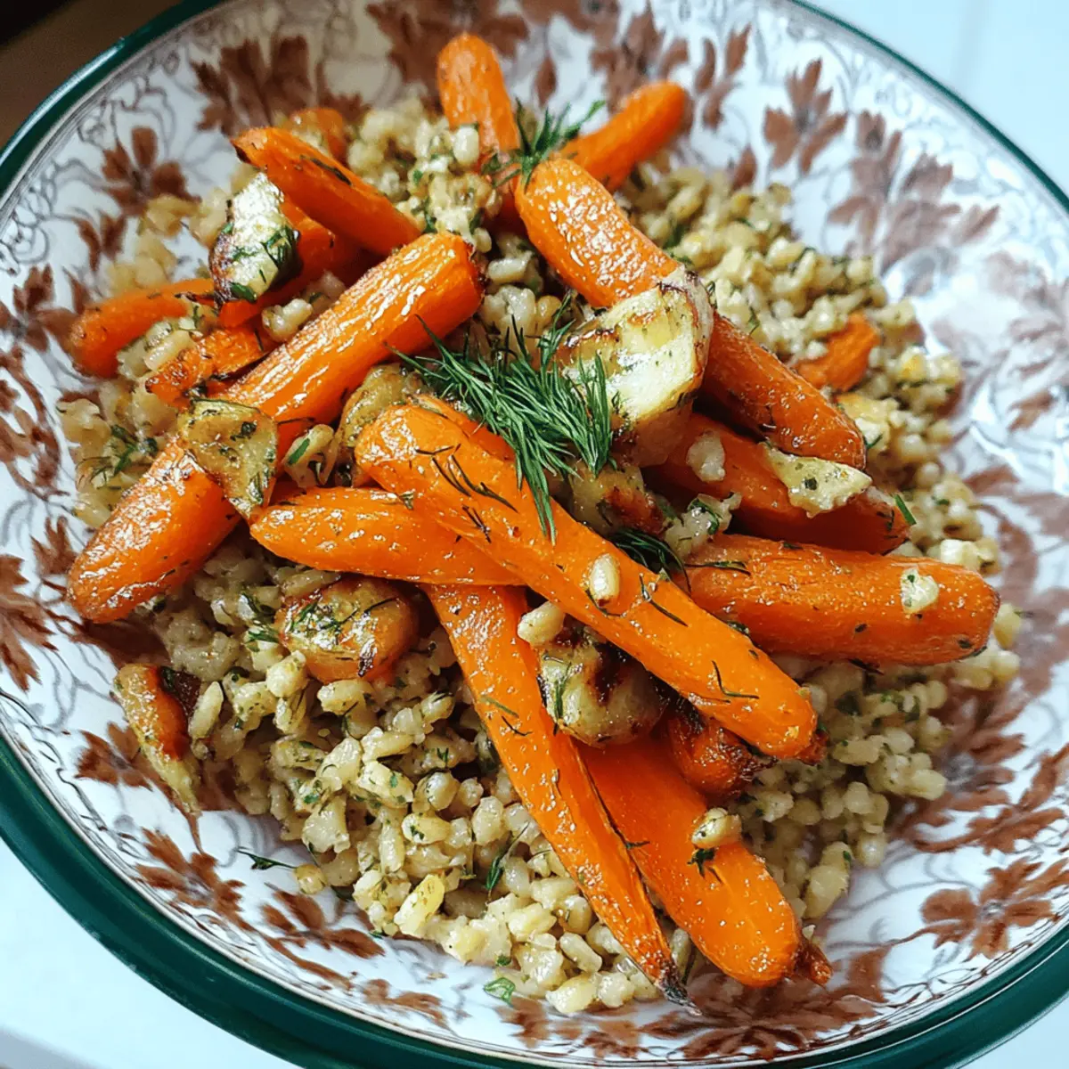 Roasted Carrots and Farro with Citrus Ginger and Dill cgbmke