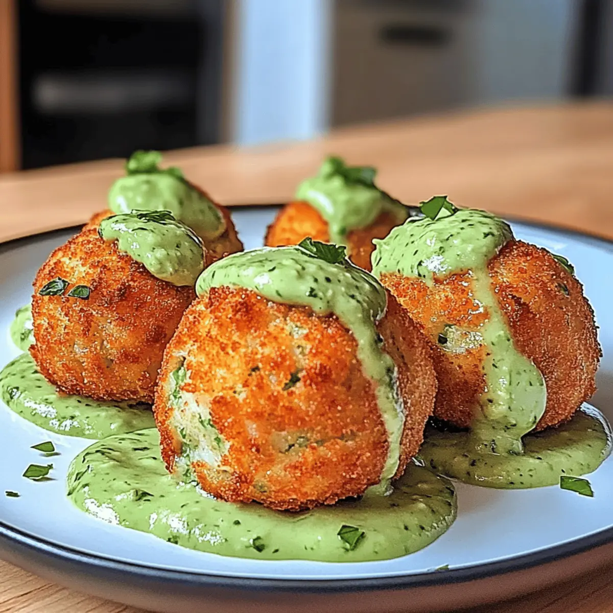 Salmon Balls with Creamy Avocado Sauce elukv9