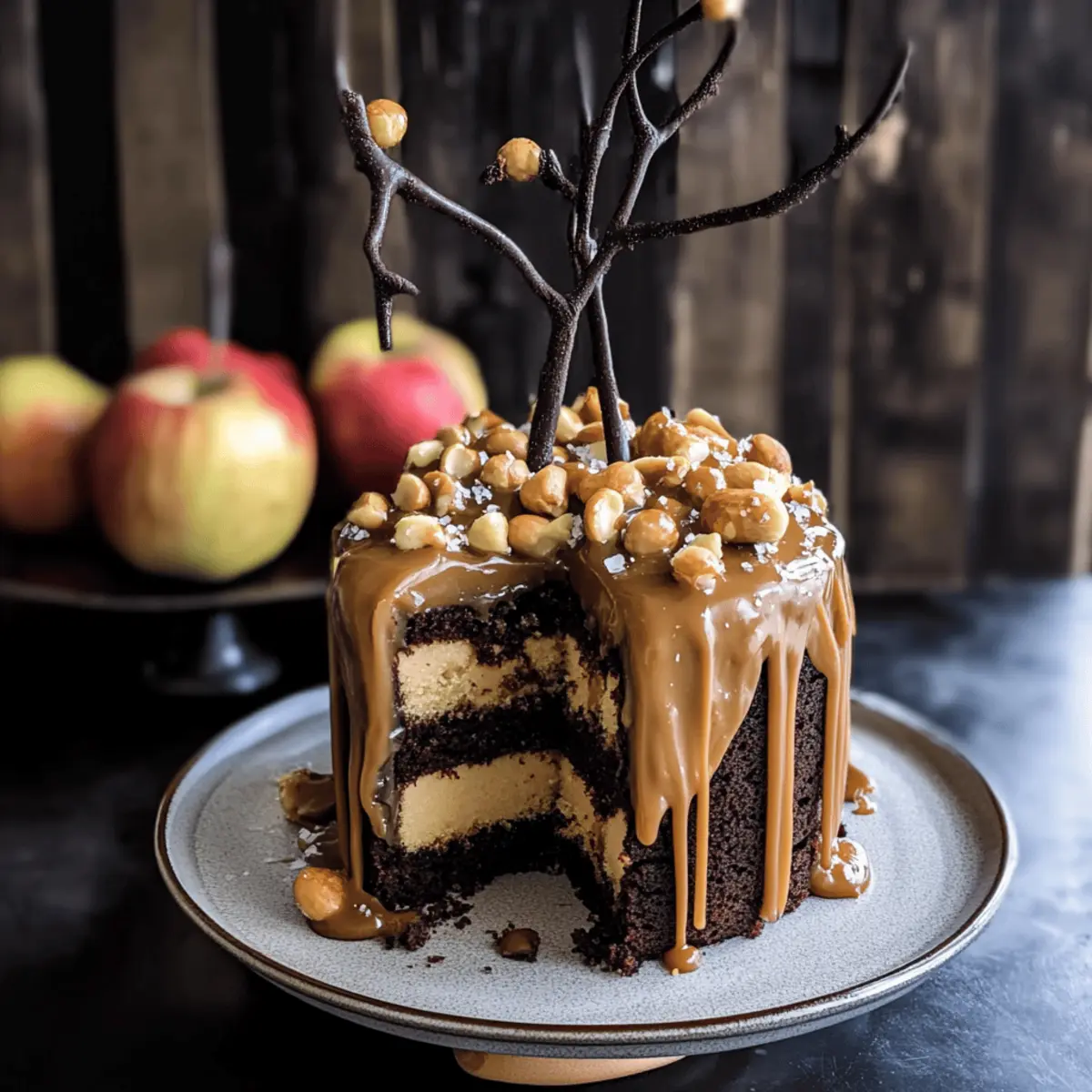 Salted Caramel Apple Snickers Cake. ep9e2c