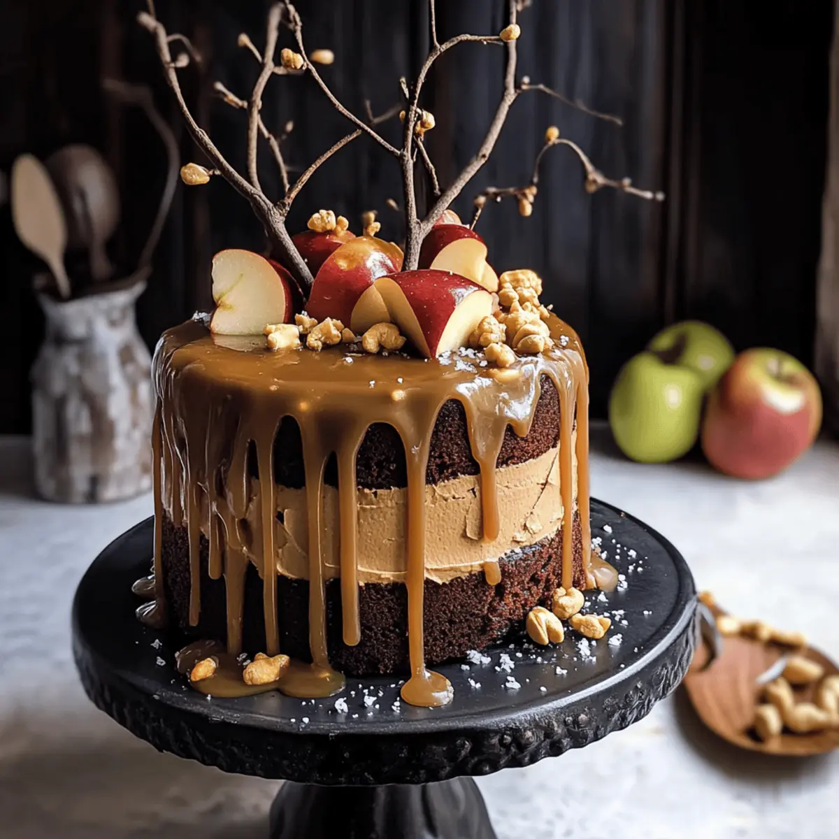 Salted Caramel Apple Snickers Cake: An Autumn Delight