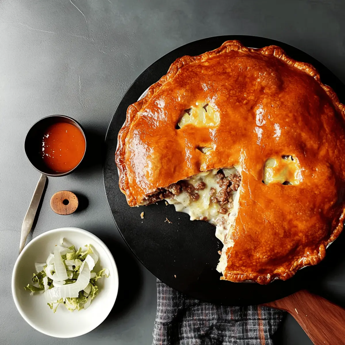 Delicious Jack-O'-Lantern Cheeseburger Pie for Spooky Fun