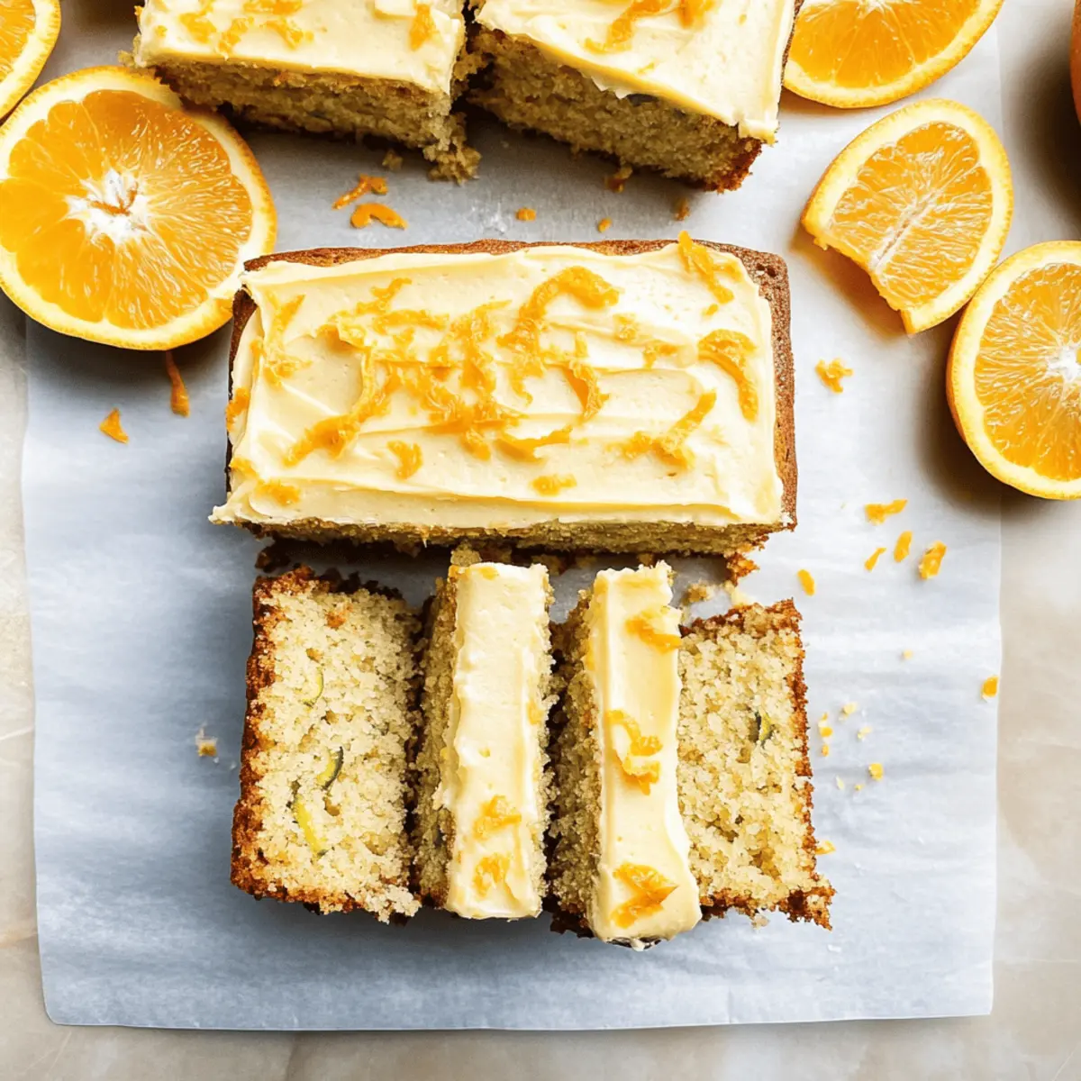 Moist Orange Zucchini Cake with Creamy Orange Frosting