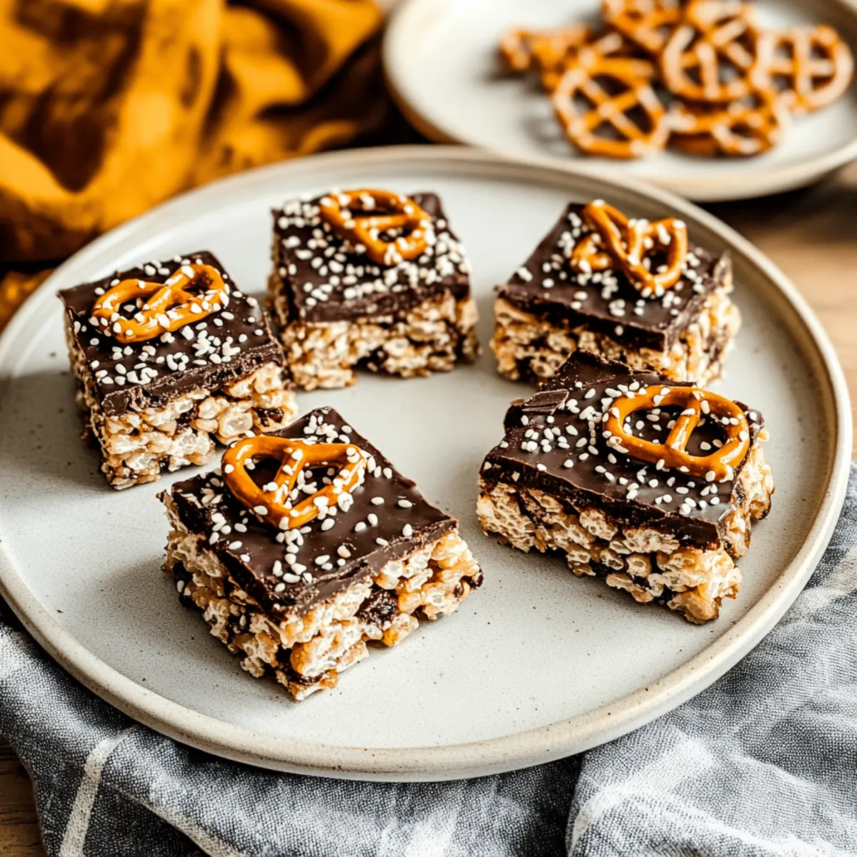 Sweet and Salty Chocolate Tahini Rice Krispie Treats Delight