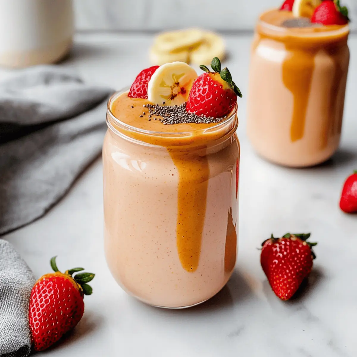 Knock You Naked Peanut Butter Strawberry Banana Smoothie Magic