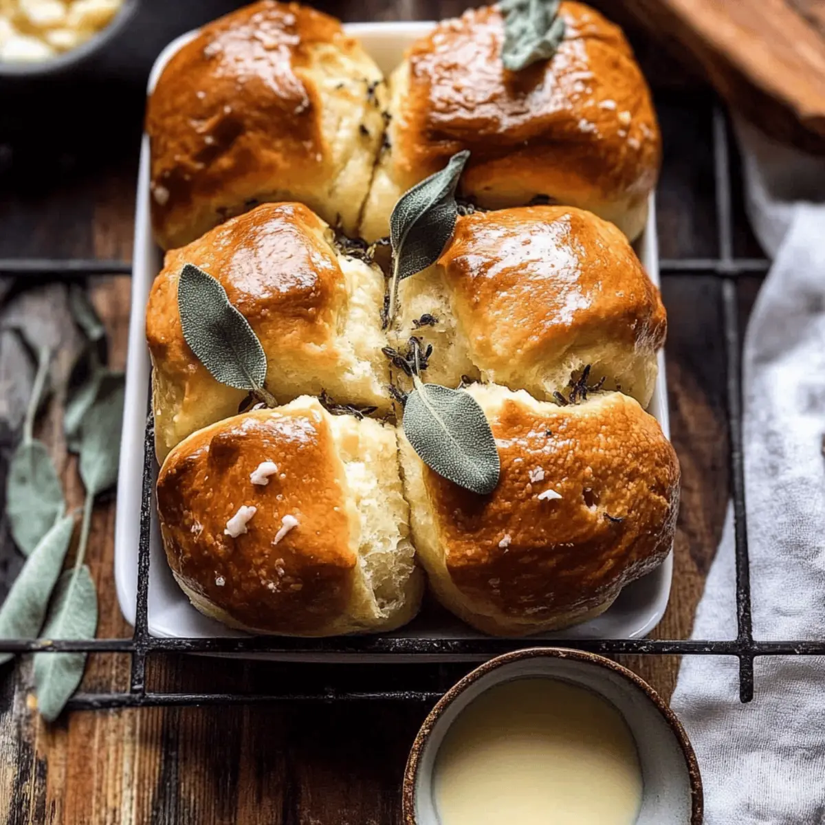 Pull Apart Parmesan Sage Butter Brioche Rolls for Cozy Mornings