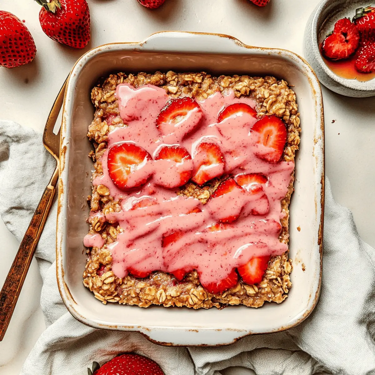 Decadent Brown Butter Strawberry Baked Oatmeal Bliss