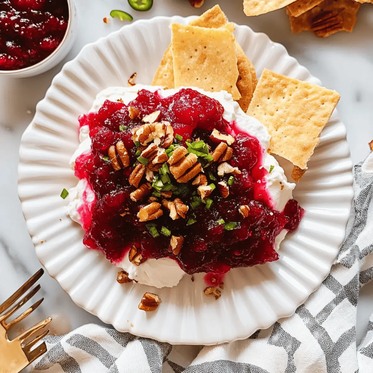 Cranberry Cream Cheese Dip with a Spicy Jalapeño Twist