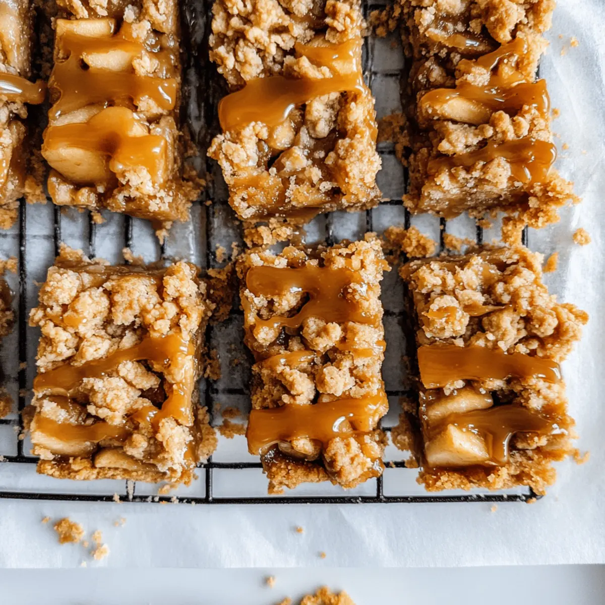 Cozy Apple Pie Bars with Salted Peanut Butter Caramel Delight