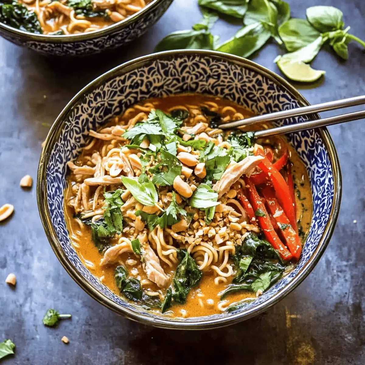 30 Minute Thai Peanut Chicken Ramen for Cozy Weeknight Dinners