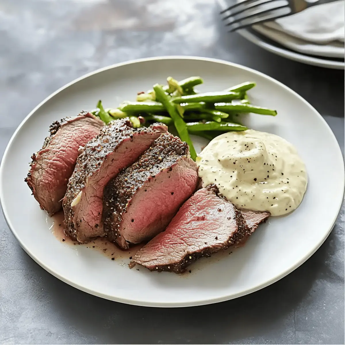 Irresistible Peppered Beef Roast with Zesty Horseradish Sauce