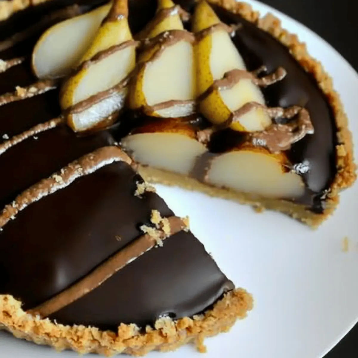 Dark Chocolate Pear Walnut Tart fapfor