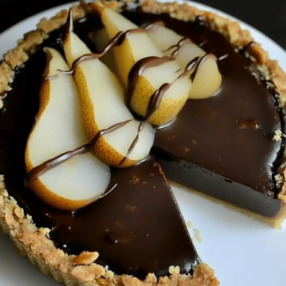 Dark Chocolate Pear Walnut Tart y5qc3o