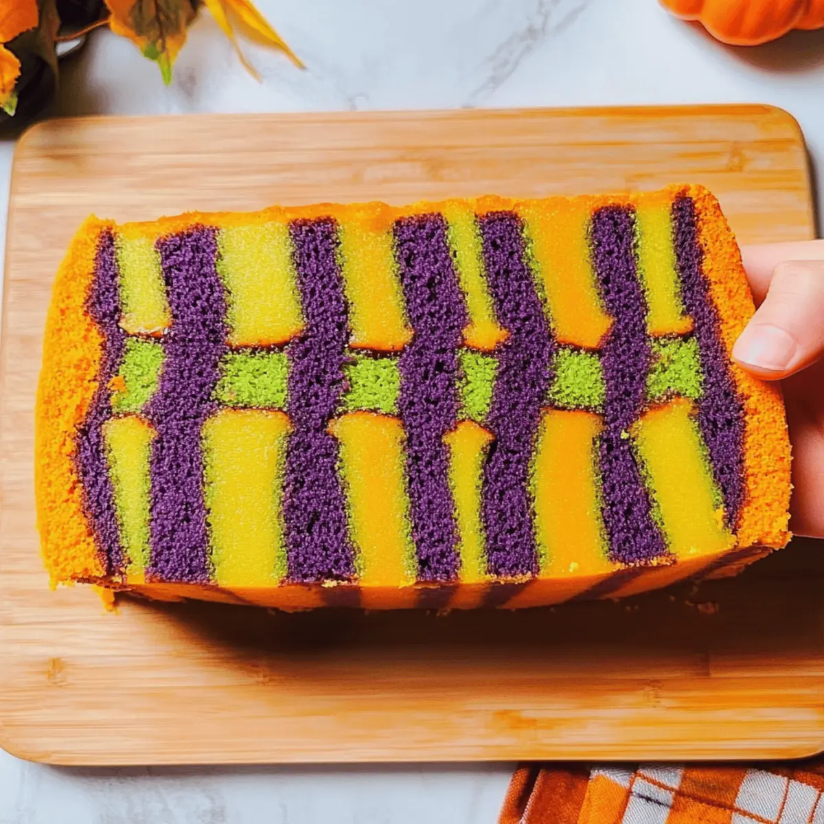 Halloween Battenberg Cake with a Festive Twist