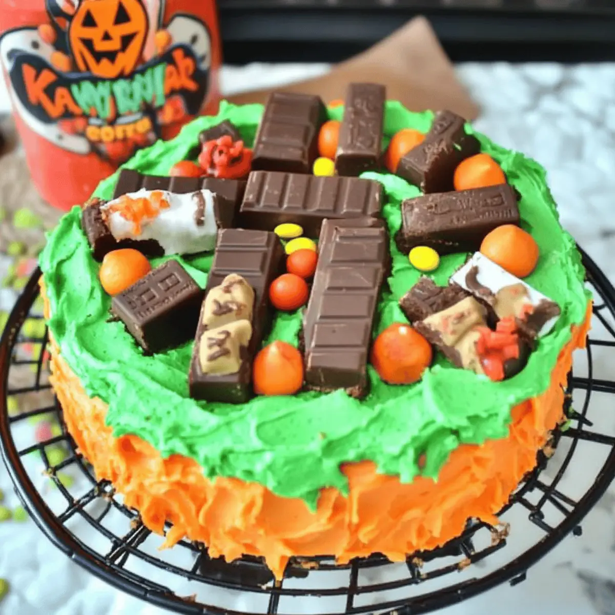 Halloween Graveyard Kit Kat Cake cf06bj