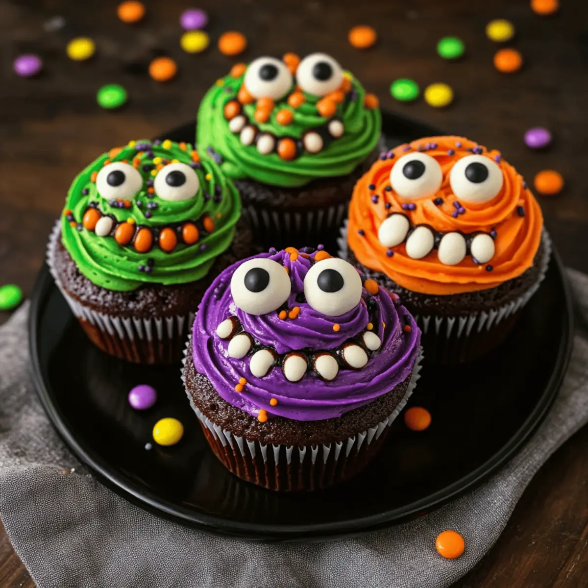Halloween Monster Cupcakes pawuym