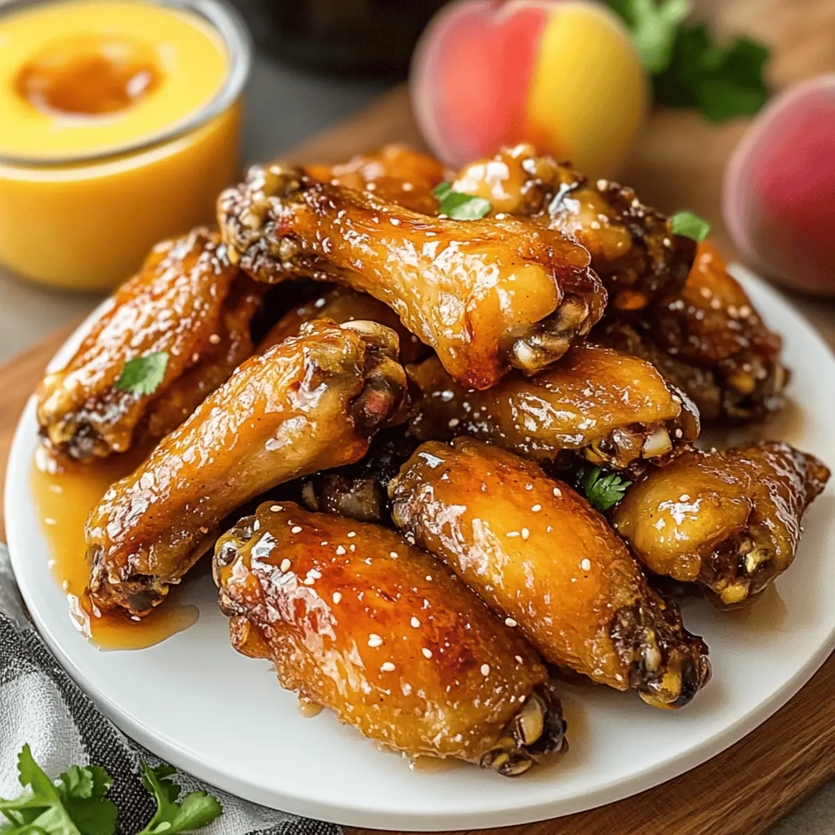 Hot Honey Peach Wings ybecwm
