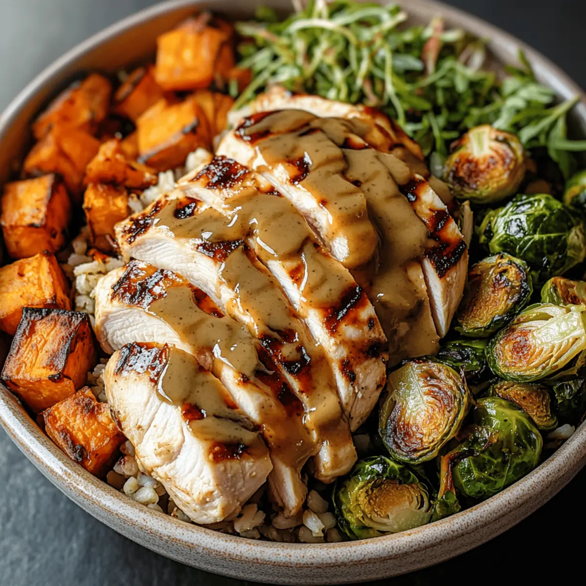 Maple Dijon Chicken Roasted Sweet Potato Bowls ehhmdk
