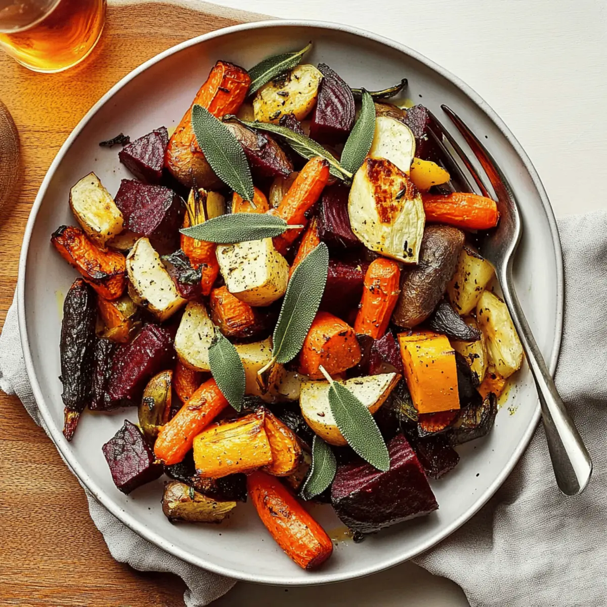 Oven-Roasted Root Vegetables with Crispy Sage Delight