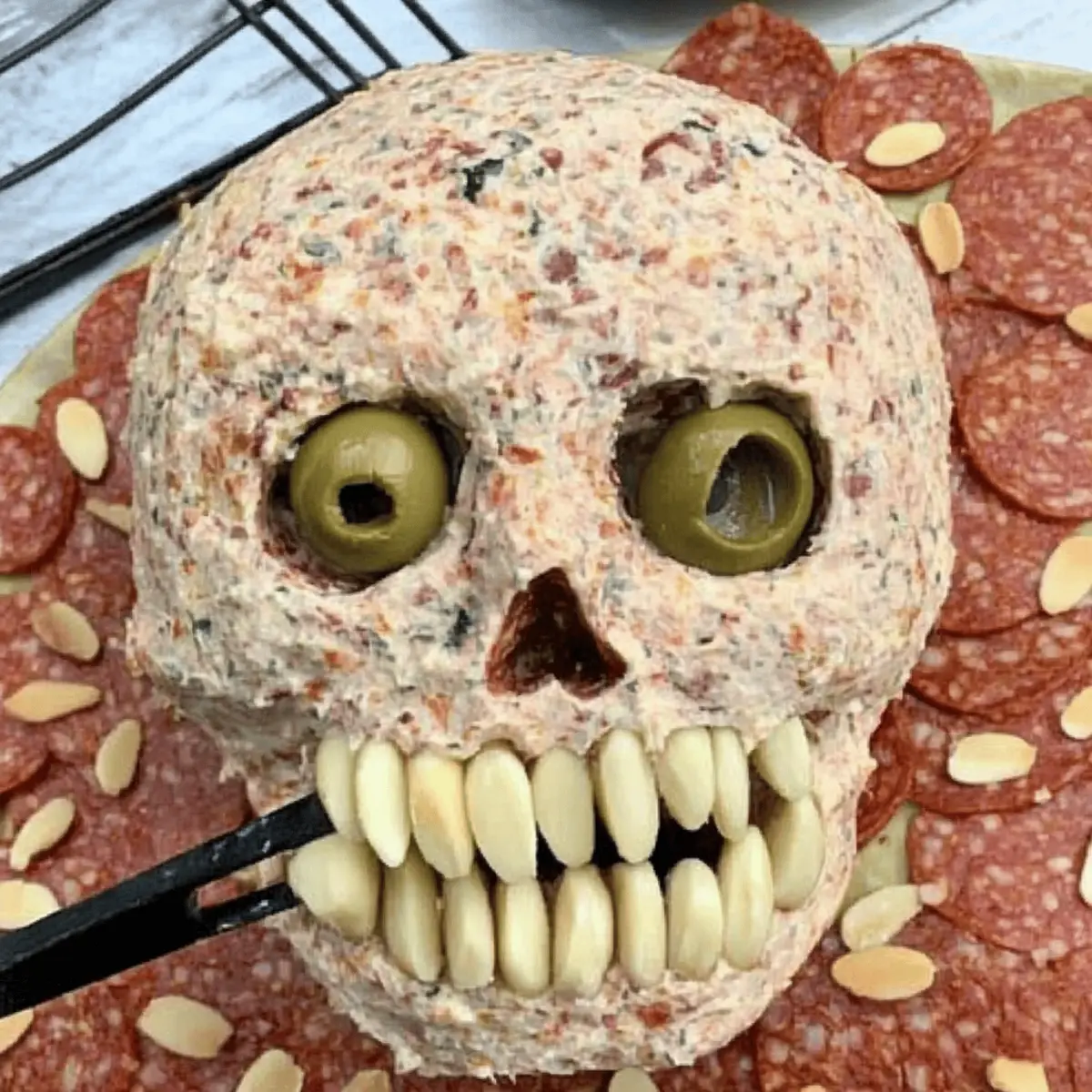 Pepperoni Skull Cheese Ball ttprbc