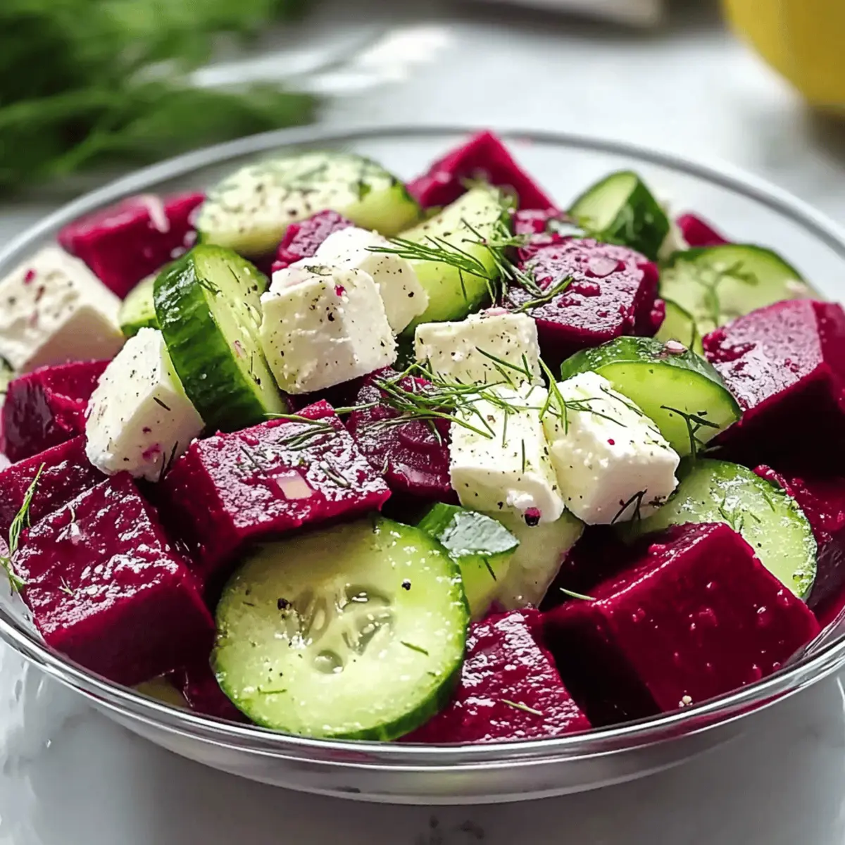 Vibrant Beet Feta Salad with Cucumber and Dill gqudkl