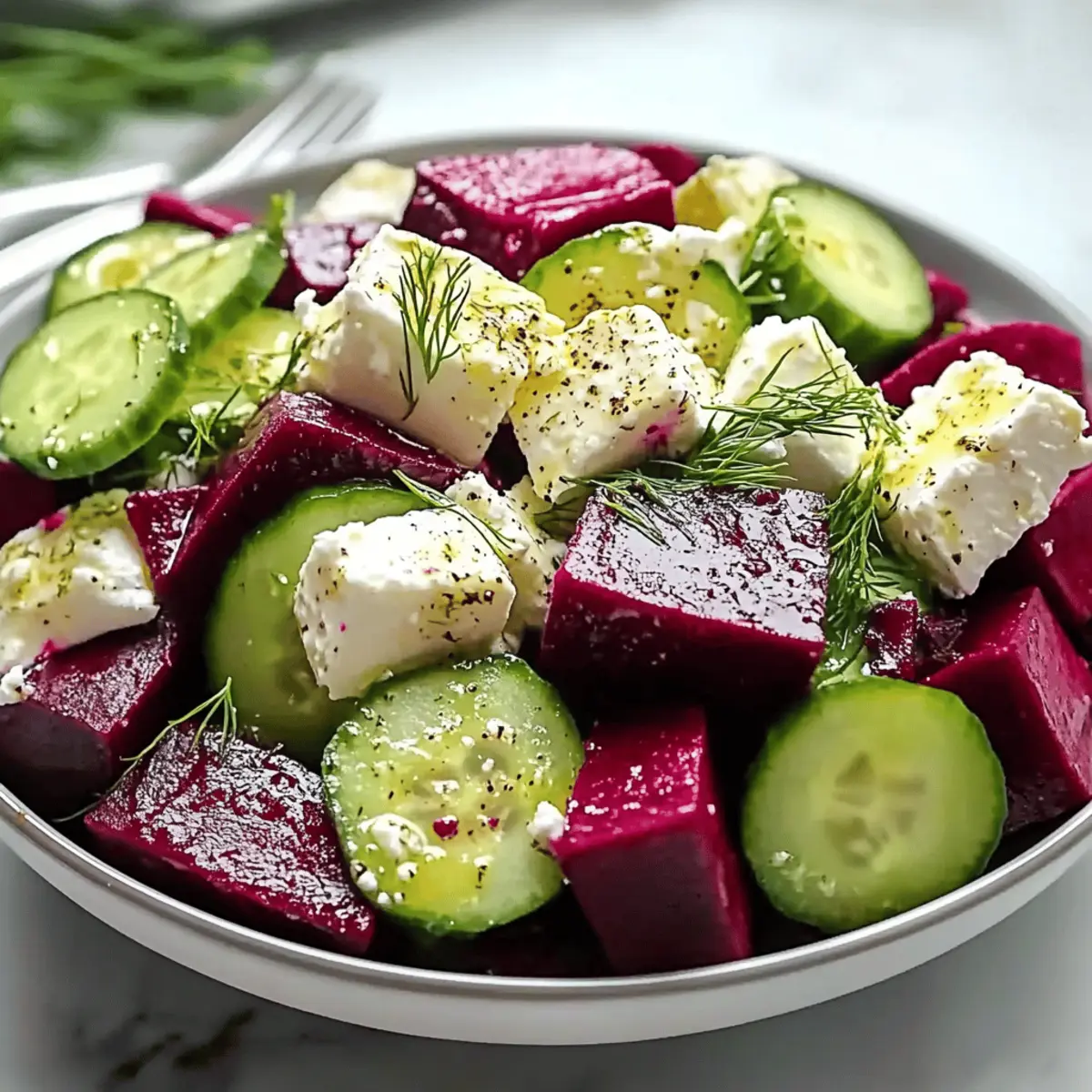 Vibrant Beet Feta Salad with Cucumber and Dill h4fjbc