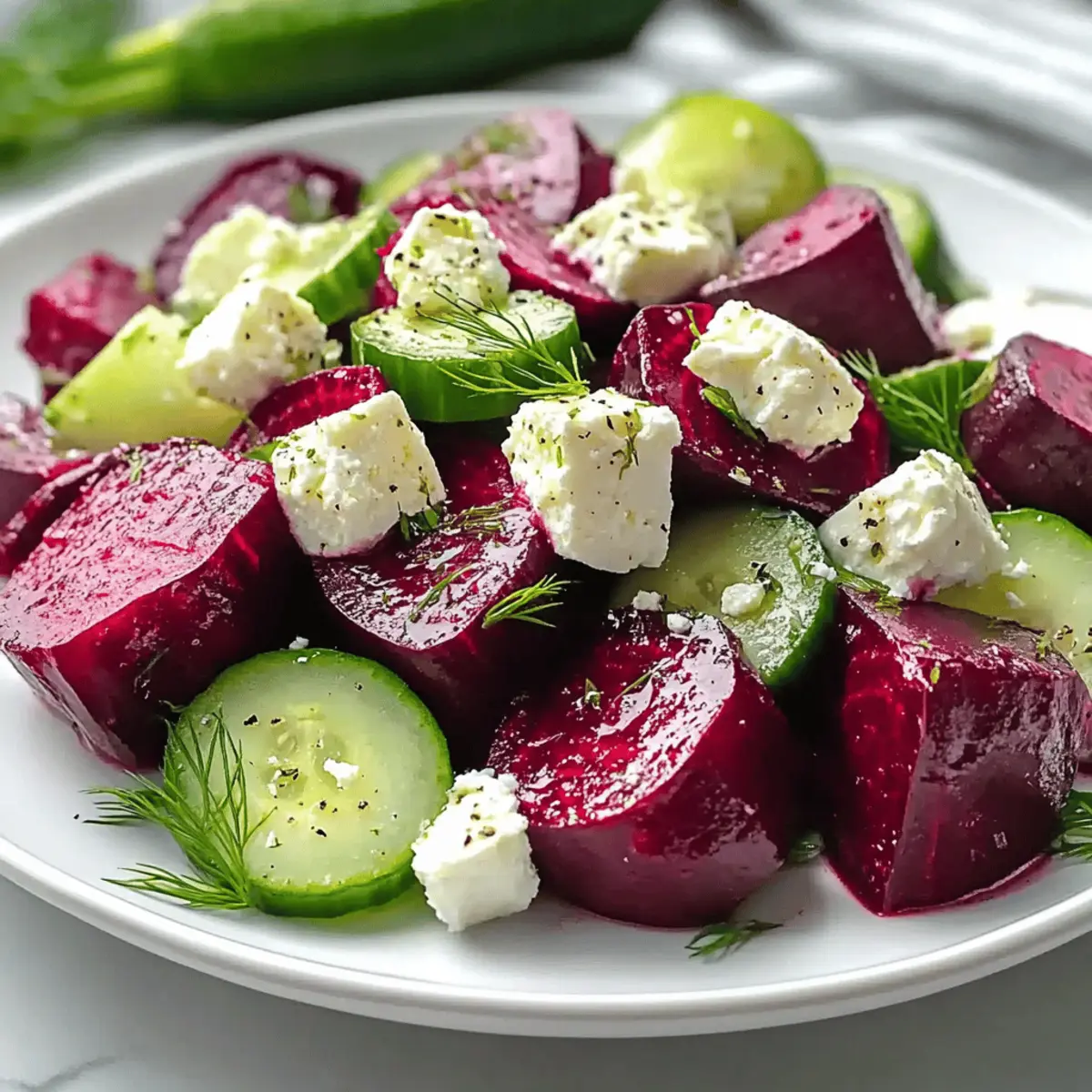 Vibrant Beet Feta Salad with Cucumber and Dill oo7pio