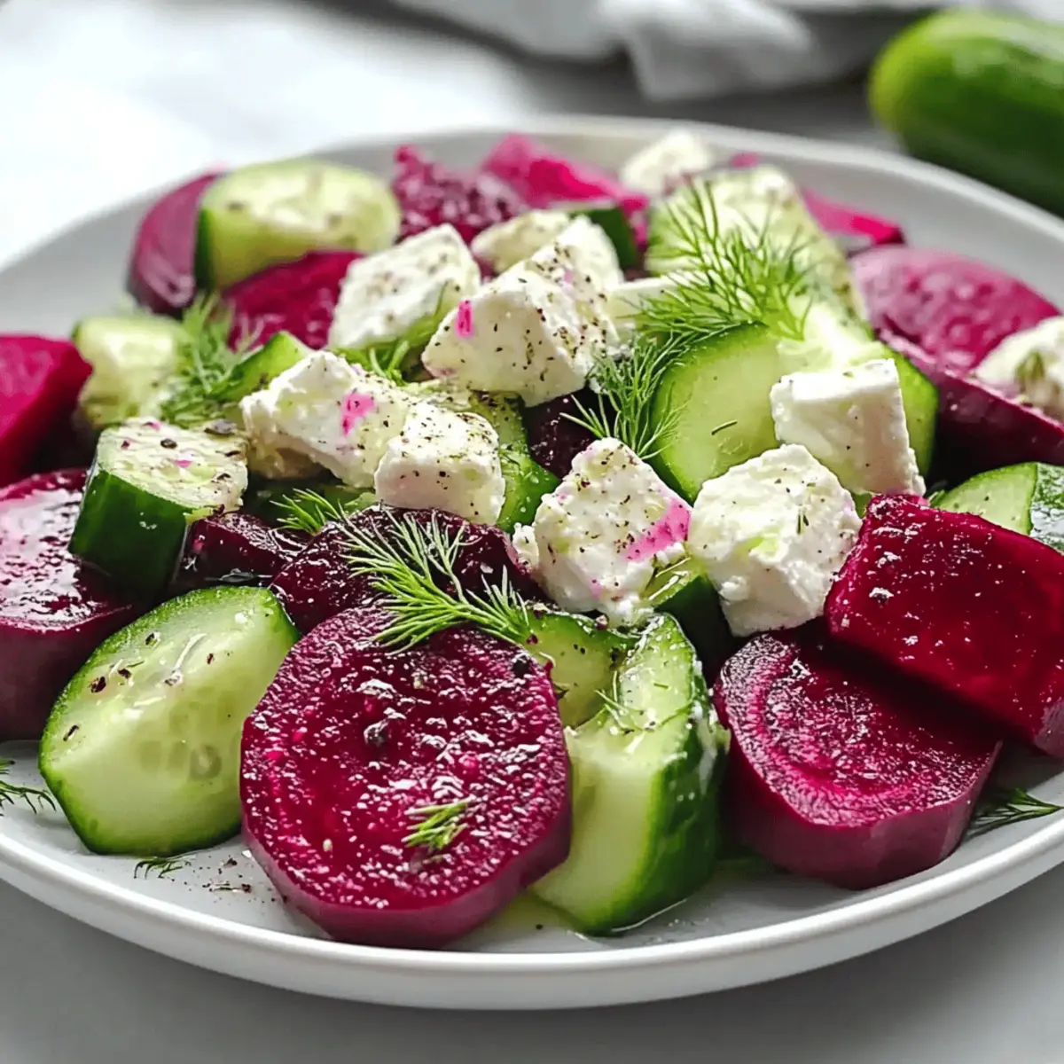 Vibrant Beet Feta Salad with Cucumber and Dill p5sd5u