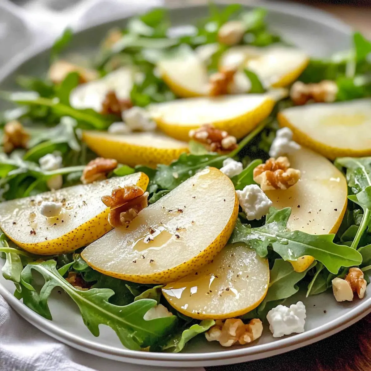 Fresh Pear and Arugula Salad with Honey Vinaigrette Bliss
