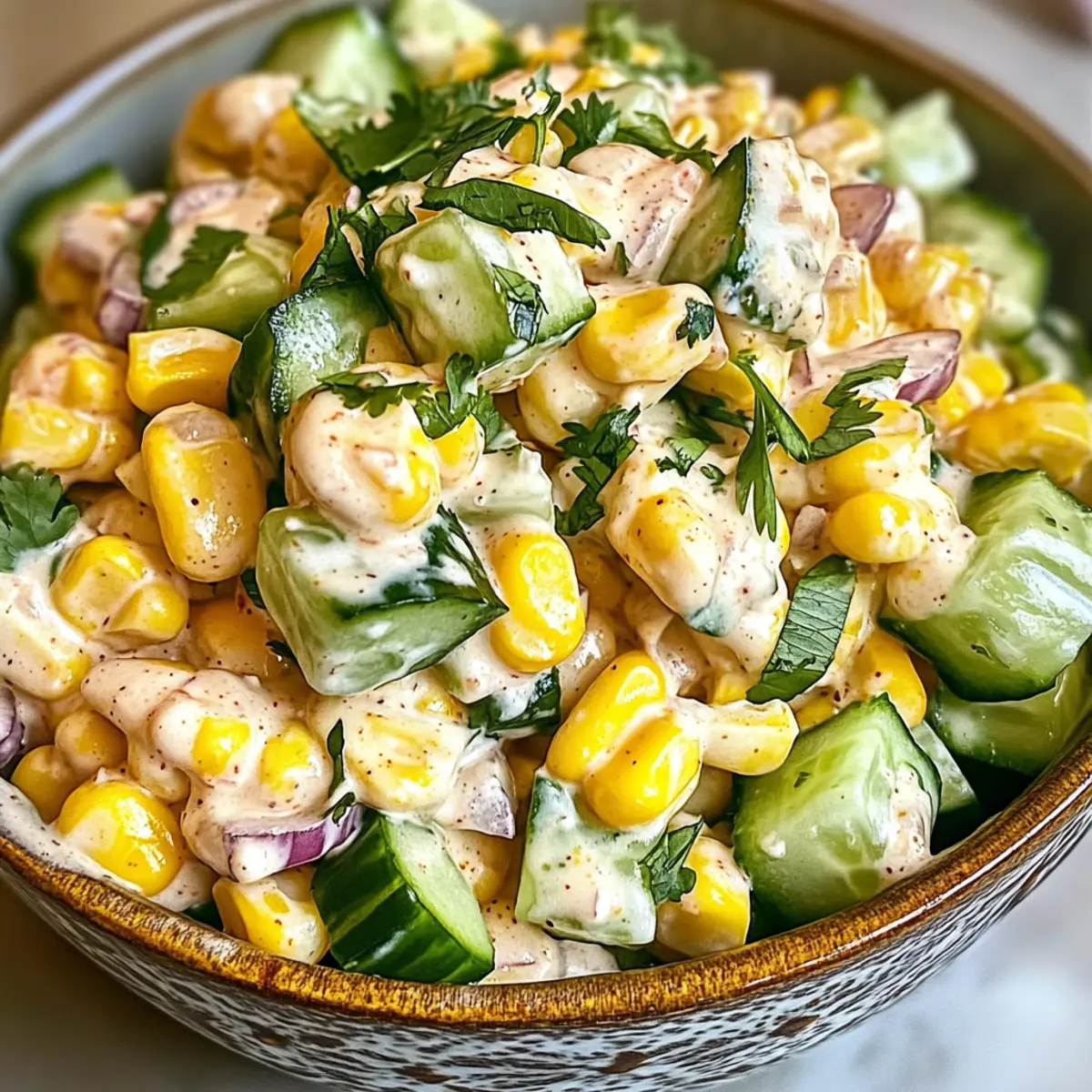 Street Corn Creamy Cucumber Salad for a Refreshing Summer Bite