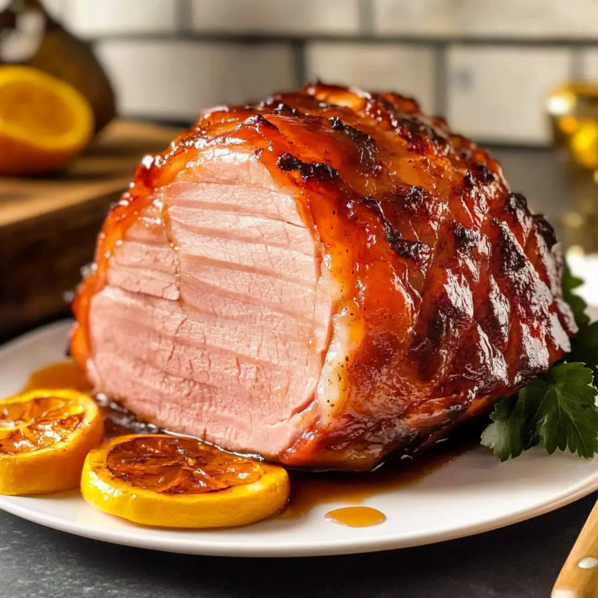 Delicious Cooking Honey Baked Ham with Sweet Caramel Glaze