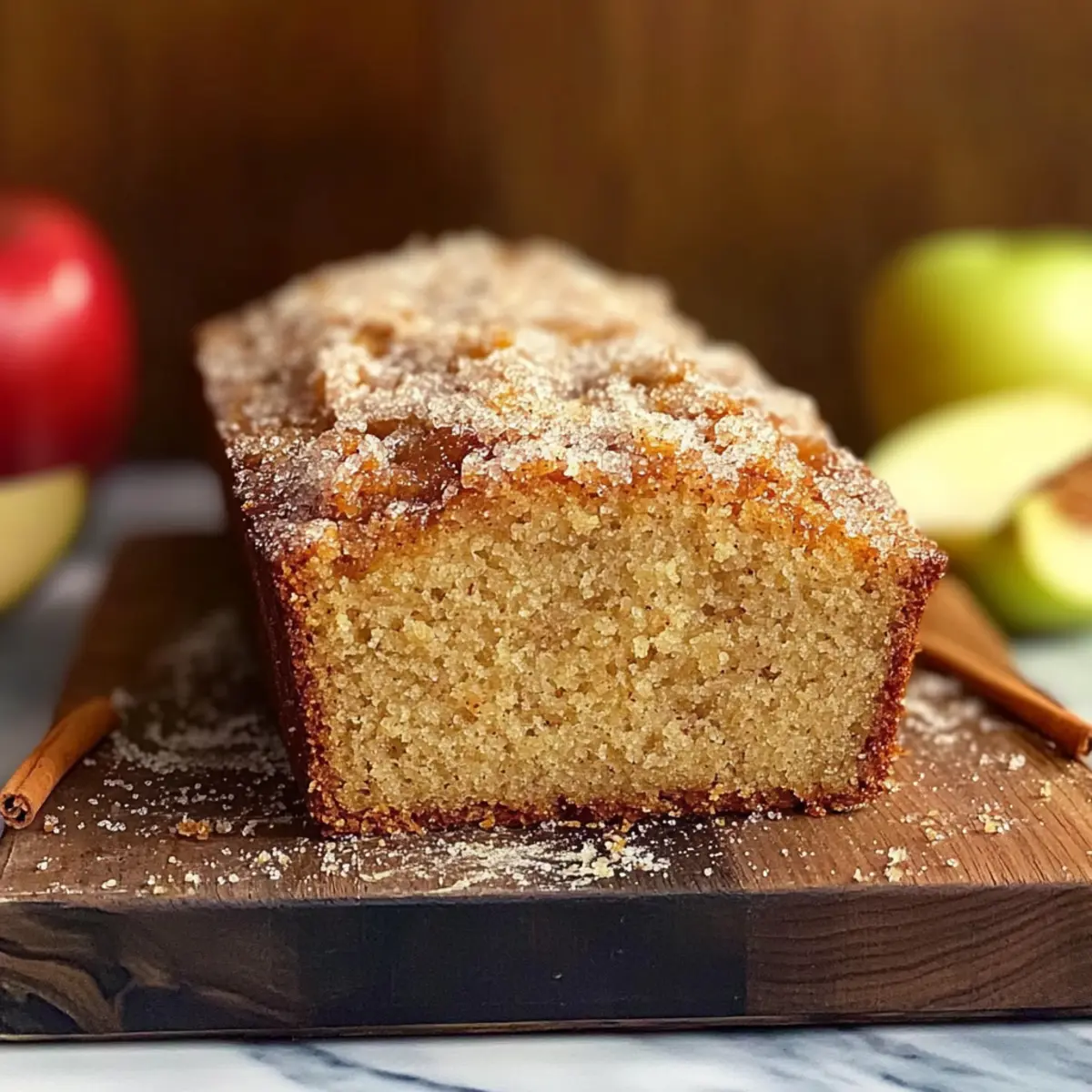 Spiced Apple Cider Donut Loaf with Cinnamon Sugar Bliss
