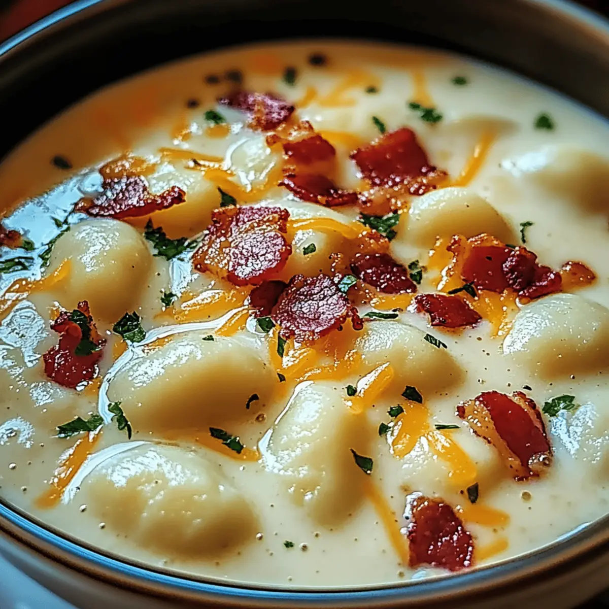 Bacon Cheddar Gnocchi Soup pwru7y